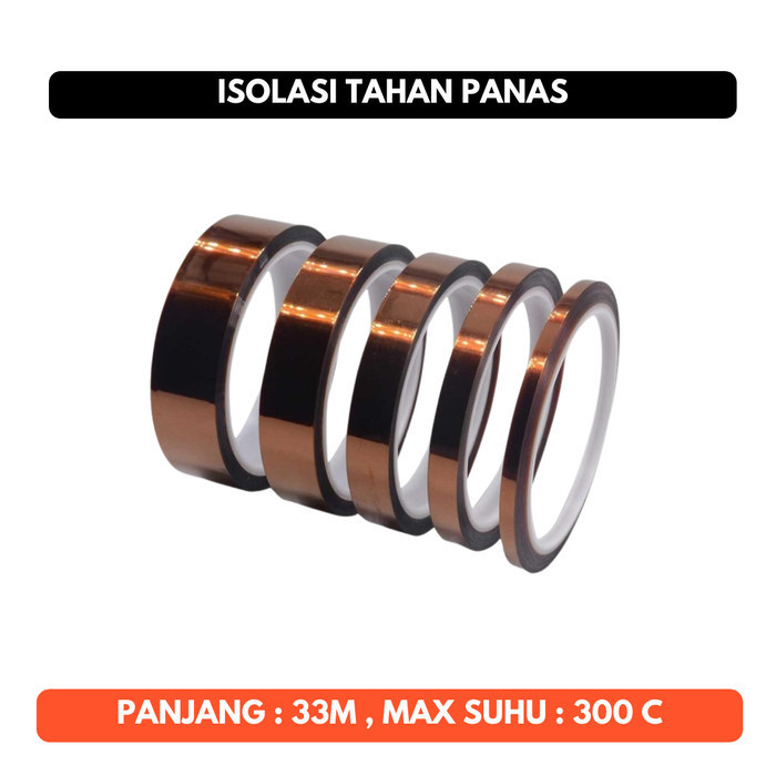 Solasi Anti Tahan Panas Selotip Lakban Nikto Isolasi Kapton Heat Resistant Tape