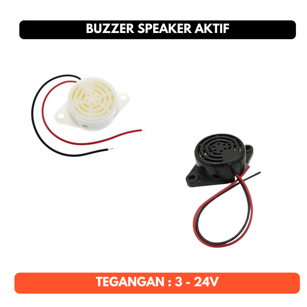 Buzzer Aktif 3V 5V 12V 3 5 12 Volt Speaker Active DC 3V-24V SFM-27 3cm