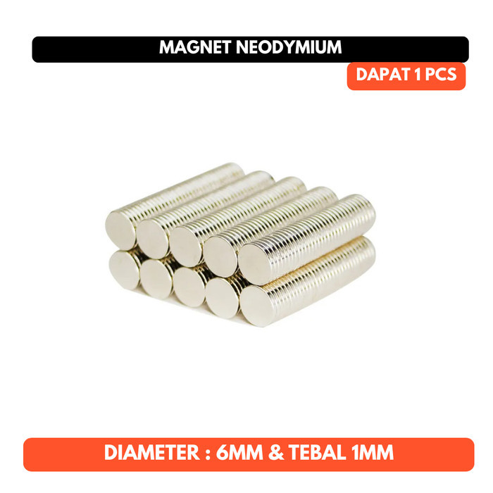 Magnet 6x1 mm Neodymium 6x1mm Silinder 6mm x 1mm N52 6 mm Kuat