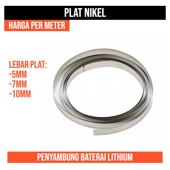 Plat Nikel 5mm 7mm 10mm Penyambung Sambung Baterai Lithium Plate Strip