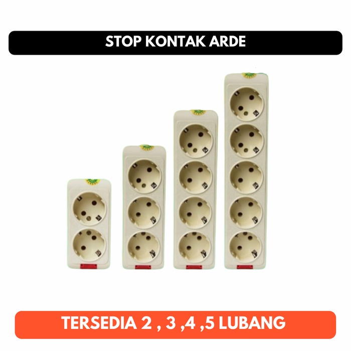 Stop Kontak 2 3 4 5 Lubang 2L 3L 4L 5L Arde Colokan Listrik Stopkontak