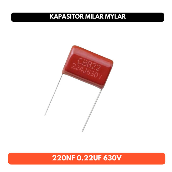 Kapasitor Capacitor Mylar Milar 224 220nF 0.22uF 5% 630V 224J630v 224J