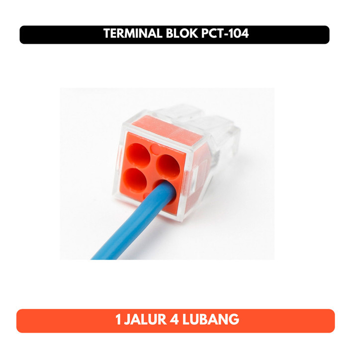 Connector Konektor Kabel 1 Jalur 4 Pin 4p PCT 104 TAB mod Terminal 4pin