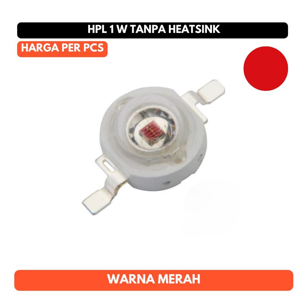 Lampu HPL 1W Merah High Power LED Red 1Watt 1 W Watt 1 Pcs