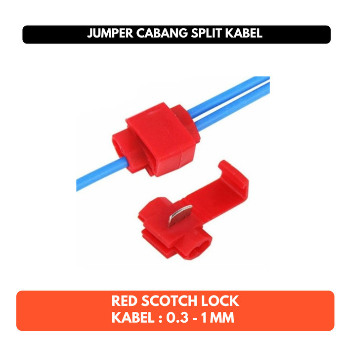Kabel Cabang 3 Splitter Merah Red Scotch Lock Quick Biru 1.5 - 2.5 mm 10A