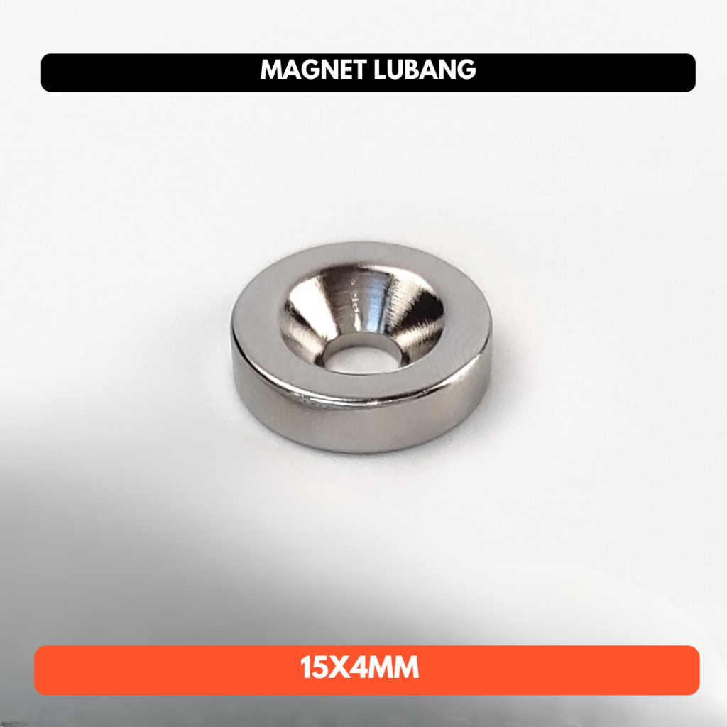 Magnet Neodymium 15x4mm Lubang Round 15mm 1.5cm N52 Ring 15x4 mm Bulat Koin