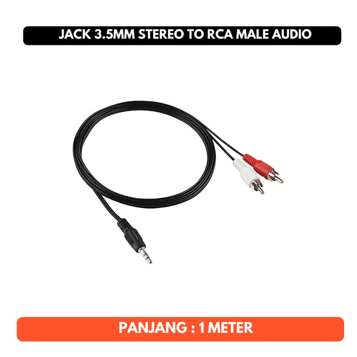 Jack to RCA Kabel HiFi 3.5mm Stereo Male Audio Cable 1M 1 Meter