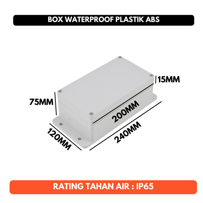 Box Panel Listrik ABS Duradus Junction Box Enclosure Waterproof IP65 240x120mm  P 24cm L 12cm T 7.5cm