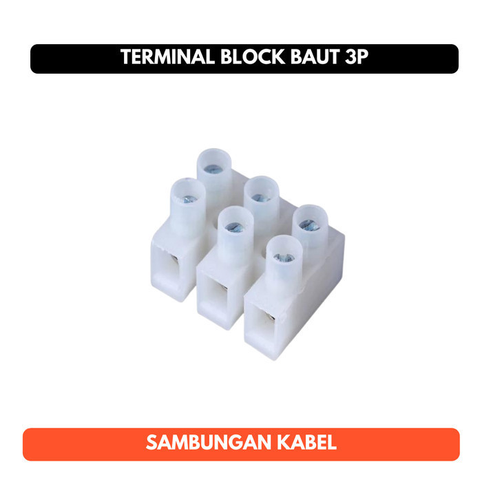Terminal Block 3P 10A Krustin 3Pole 3 P Pole 10 A Blok Konektor Baut