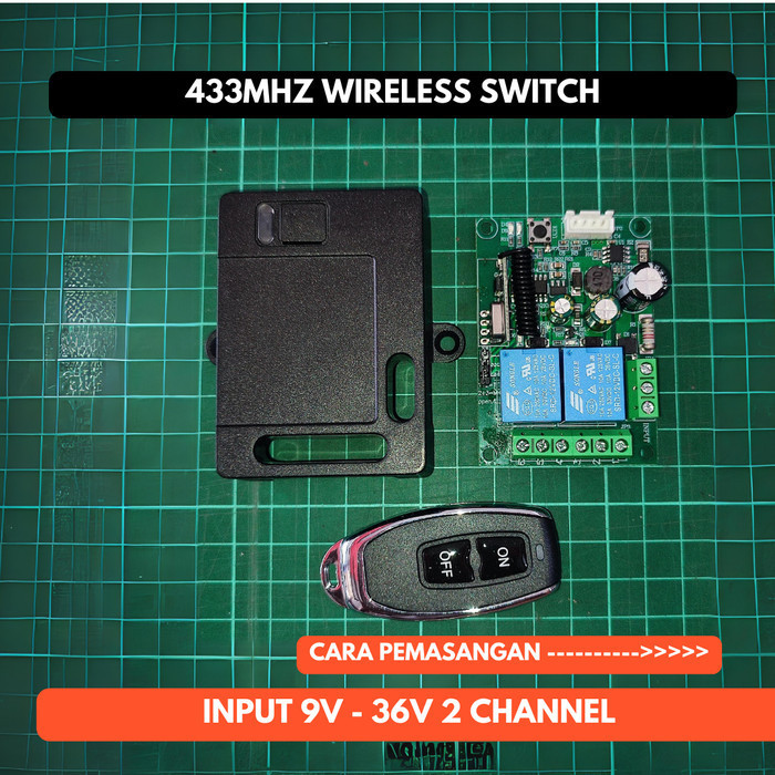 RF433 2CH 9V 12V 24V 36V 10A Wireless Switch 433MHZ 433 MHZ 2 Channel