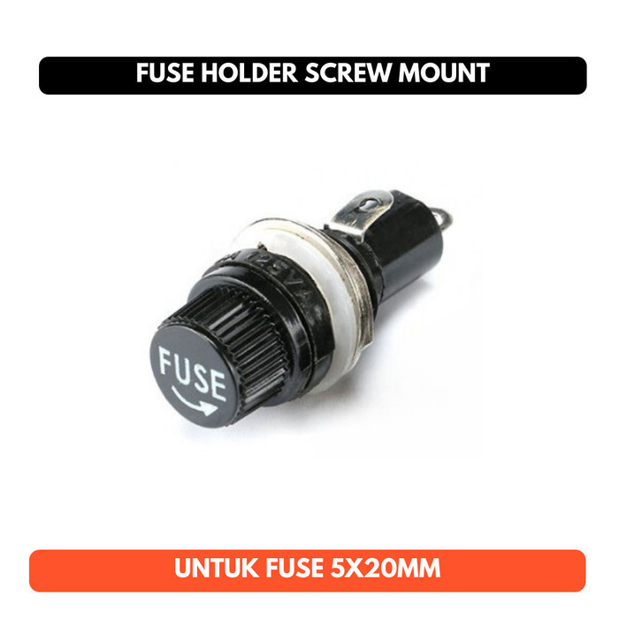 Fuse Holder 5x20 mm 5x20mm Mount Box Screw Panel Rumah Sekring Sekering Kaca Gelas