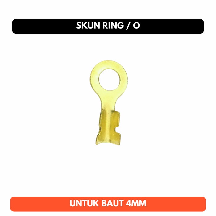 Skun 4mm O Bulat Ring Terminal Lug Connector Konektor Kabel Motor
