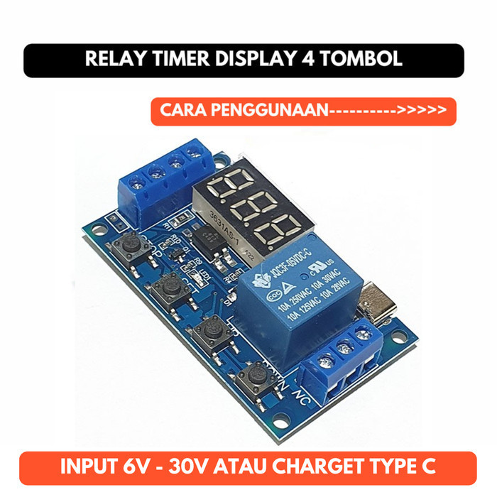 Relay Timer Switch Control Type Tipe C Display Delay Time Off On Cycle