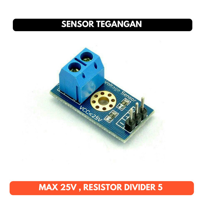 Sensor Tegangan Voltage Divider Precision Presisi Module Pembagi Tegangan 0 - 25V