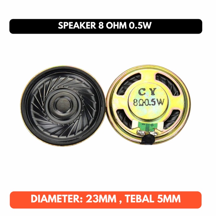 Speaker 8 Ohm 0.5W 0.5 W 1/2 WATT 8Ohm 23mm 23 mm Loudspeaker Loud