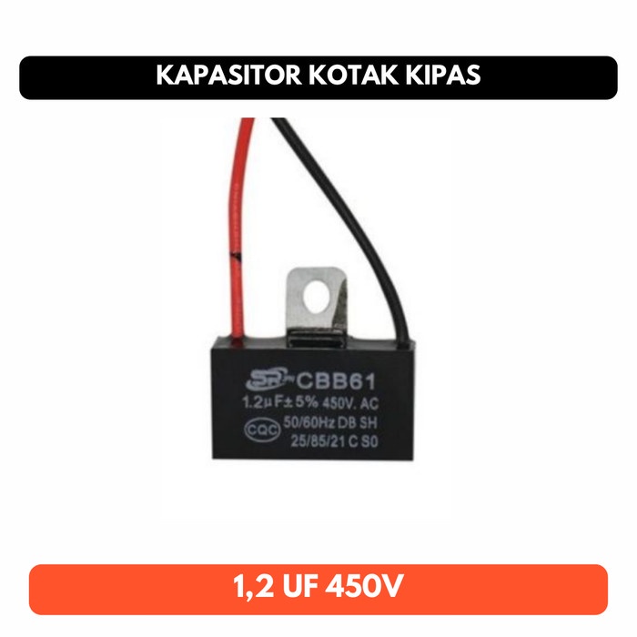Kapasitor 1,2UF 450V 1,2 UF 450 Capacitor Kotak Kipas Angin Pompa Air