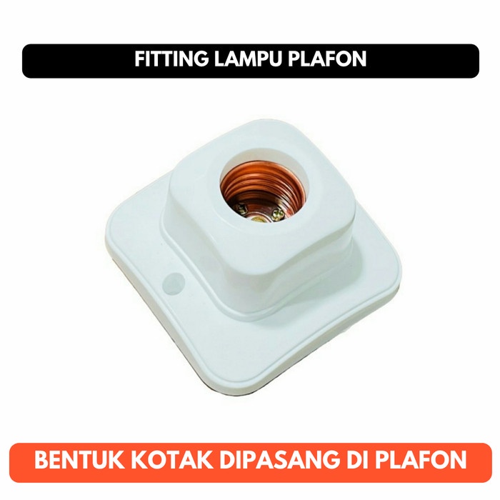 Fitting Lampu Plafon Atap Kotak Persegi Cahaya