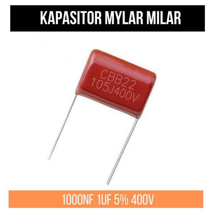 Kapasitor Capacitor Mylar Milar 105 1000nF 1uF 5% 400V 105J400v 105J