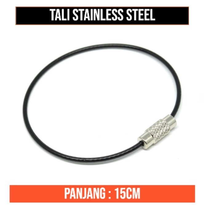 Tali Stainless Steel Carabine Gembok Ties Gantungan Kunci Keychain Key