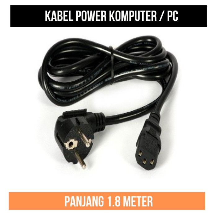 Kabel Power PC Komputer CPU Supply PLN AC Kabel Lubang 3