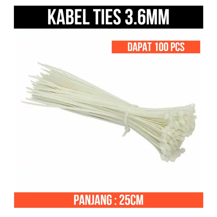 Kabel Ties 3.6mm 3.6 mm 25cm 25 cm tis Cable tie 100 Pcs 100Pcs