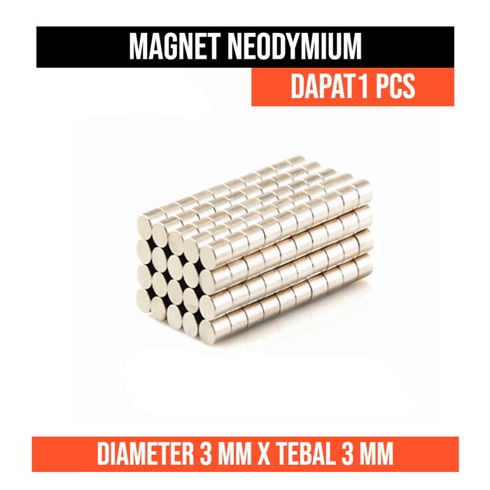 Magnet 3x3 mm Neodymium 3x3mm Silinder 3mm x 3mm N52 3 mm Kuat