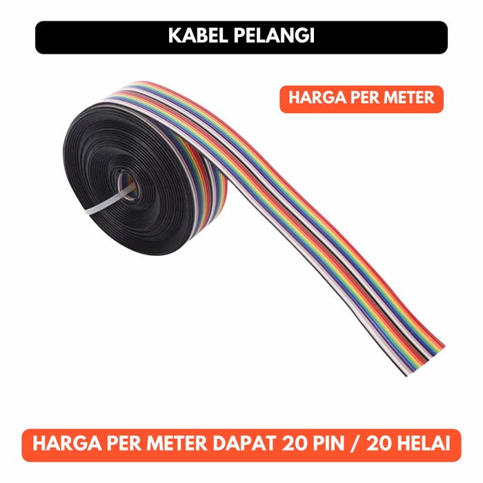 Kabel Pelangi Pita Jumper Rainbow Cable 20P 20 Pin 20Pin P Per Meter