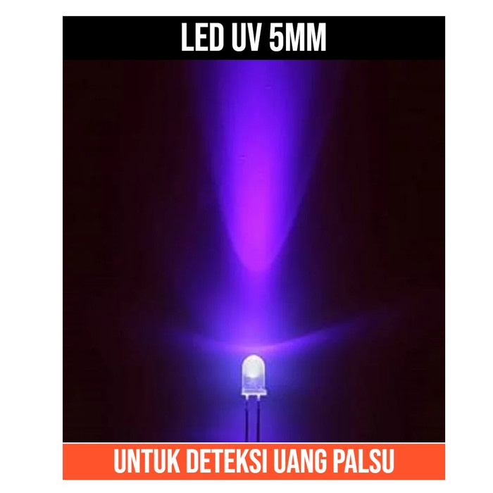 LED UV 5mm 5 mm Ultraviolet Ultra Violet Deteksi Uang Palsu