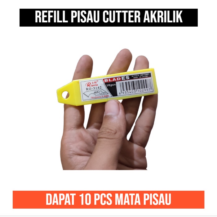 Refill Isi Cutter Akrilik Mata Pisau Ulang Acrylic Dapat 10 pcs