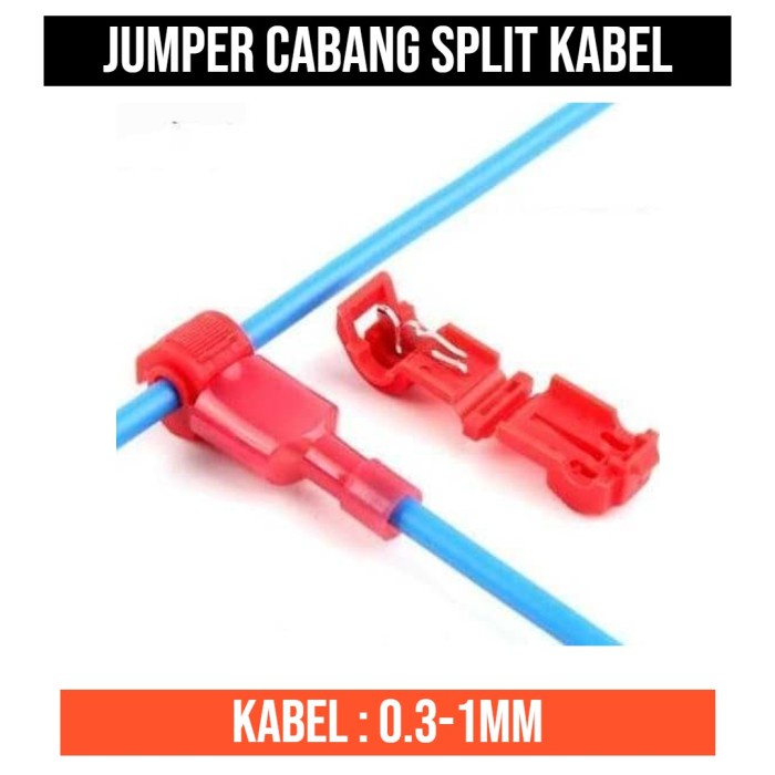 Kabel Cabang 3 Splitter Jumper T Merah 0.3 - 1 mm Wire Connector 10A