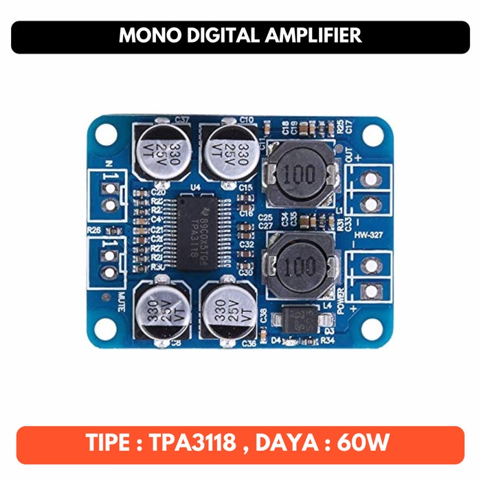 TPA3118 60W 60 Watt Mono Digital Amplifier Board Module  8v - 24V