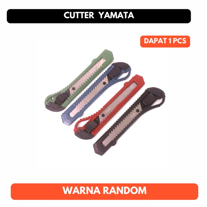 Cutter Alat Potong Pisau Cutting Knife Yamata Besar 14,7cm Warna Warni