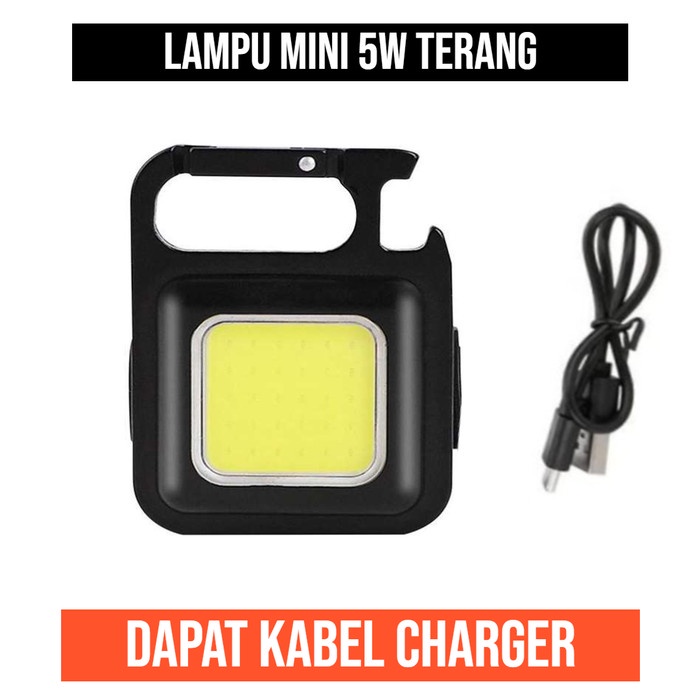 Lampu Senter Mini USB COB 5W 5 Watt Gantungan Kunci LED Super Terang