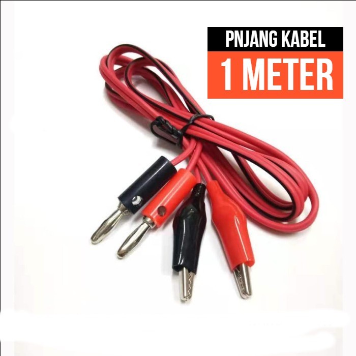 Kabel Power Supply Capit Buaya Jack Banana Jepitan Klip Jepit Avometer