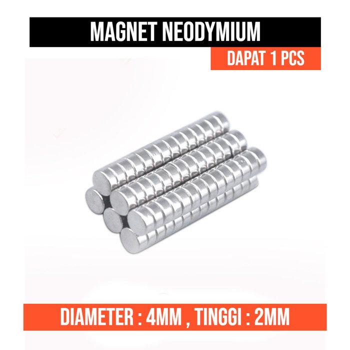 Magnet 4x2 mm Neodymium 4x2mm Silinder 4mm x 2mm N52 4 mm 2 mm Kuat