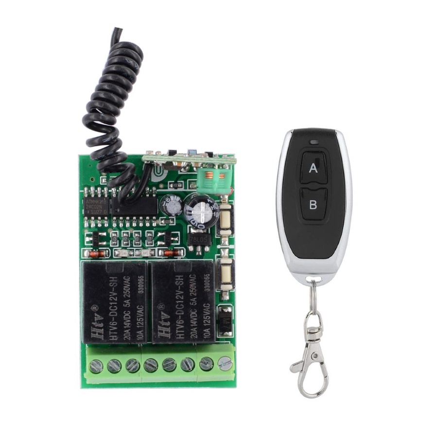 RF433 RF 433 433MHZ Wireless Relay Switch 2CH 2 Remote Control Saklar