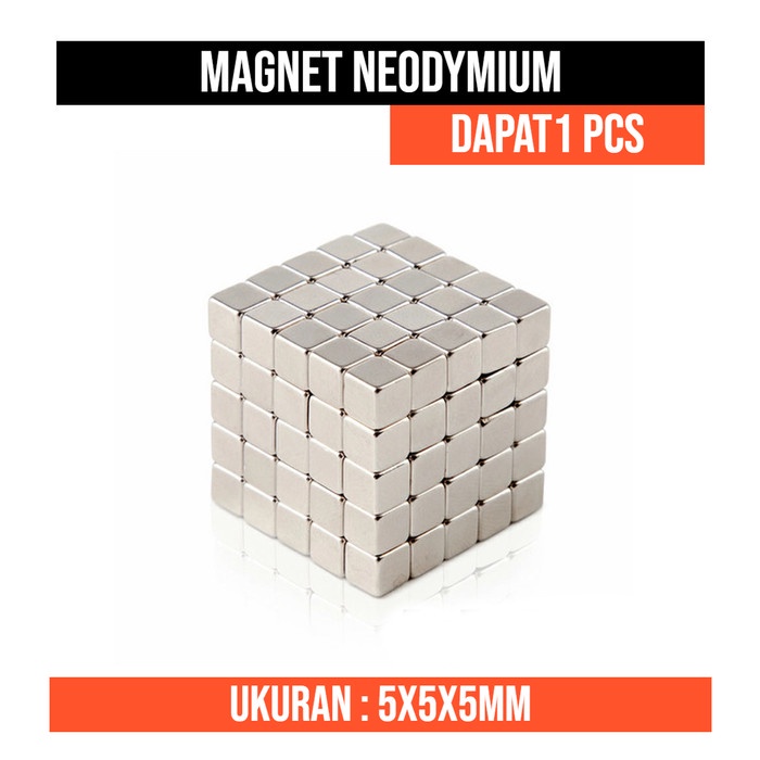 Magnet Kubus 5mm 5x5x5 mm Neodymium 5x5x5mm Silinder 5mm 5 mm Cube