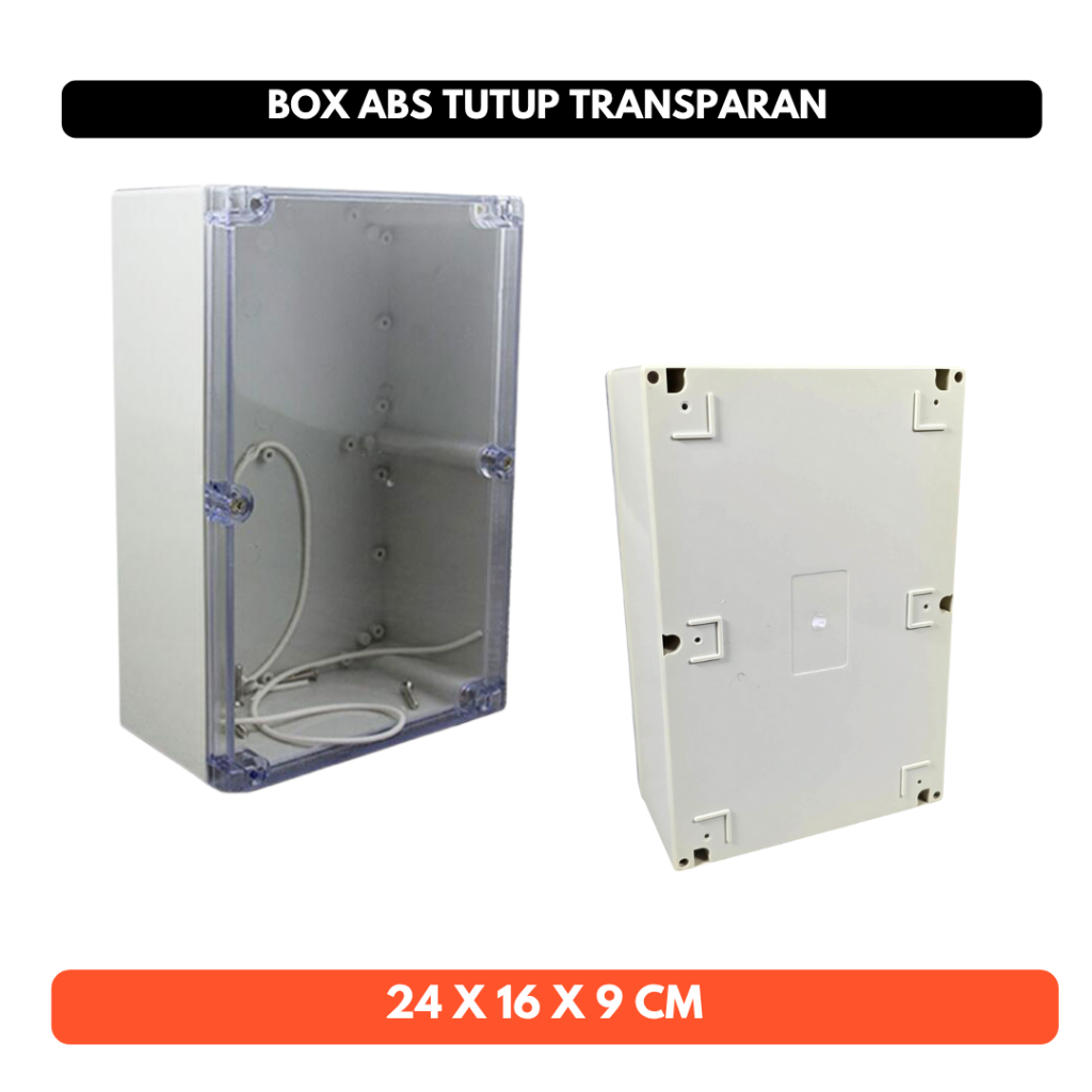 Box Panel Listrik Transparan ABS Duradus Junction Box Enclosure Waterproof IP65 24 x 12 x 9 cm P 24cm L 12cm T 9cm