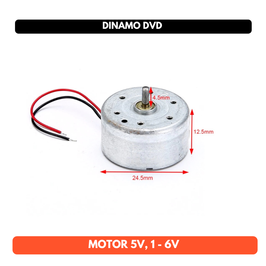 Motor Dinamo DVD Fan DC 5V1.5V - 6V Solar Drive Mainan Speed Listrik DIY Mini