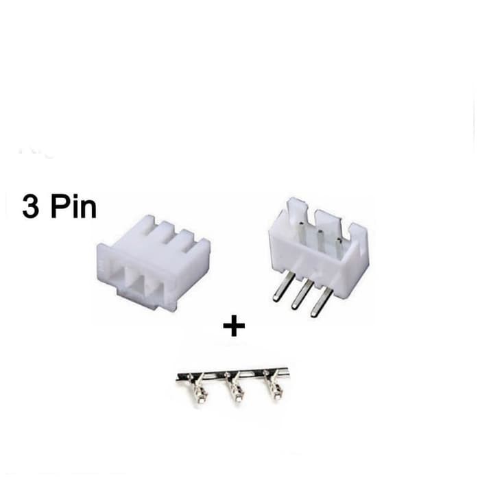 3P Connector Set XH2.54 Male Female 3Pin PCB kaki Siku L Bengkok