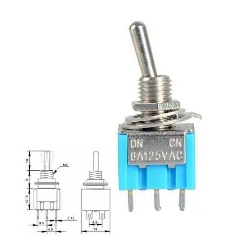 Saklar Toggle 3 Pin 3P ON-ON Togle Switch Tuas MTS 102 Way Metal 2 Arah