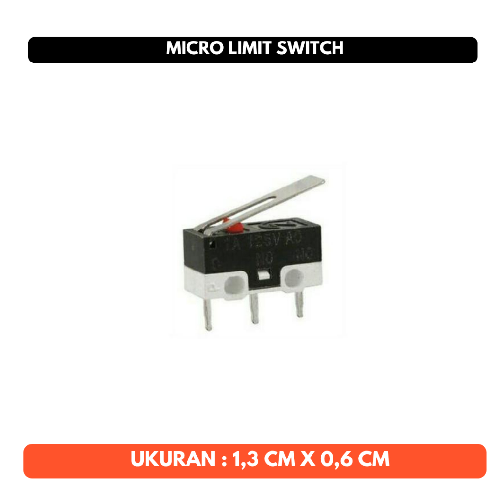 Mini Micro Limit Switch 3 Kaki 3P Saklar Kecil 3 Pin Ukuran 1.3cm 13mm 0.6cm 6mm