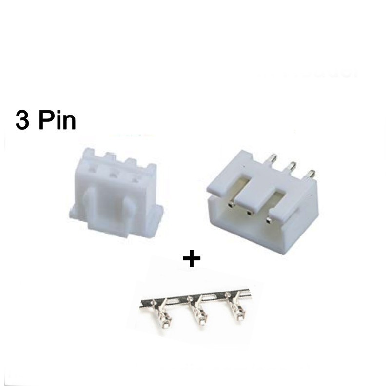 3P Connector Set XH2.54 Male Female 3Pin PCB kaki Lurus 3 P