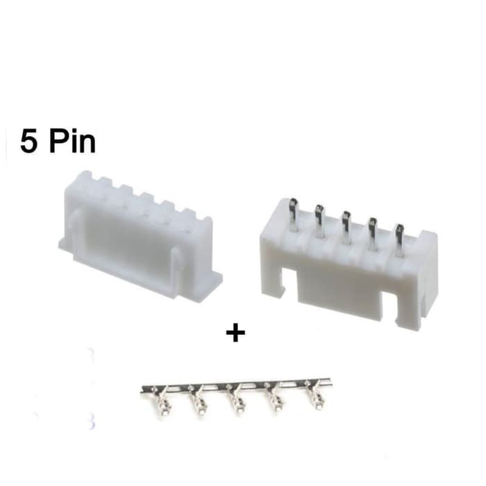 5P Connector Set XH2.54 Male Female 5Pin PCB kaki Lurus