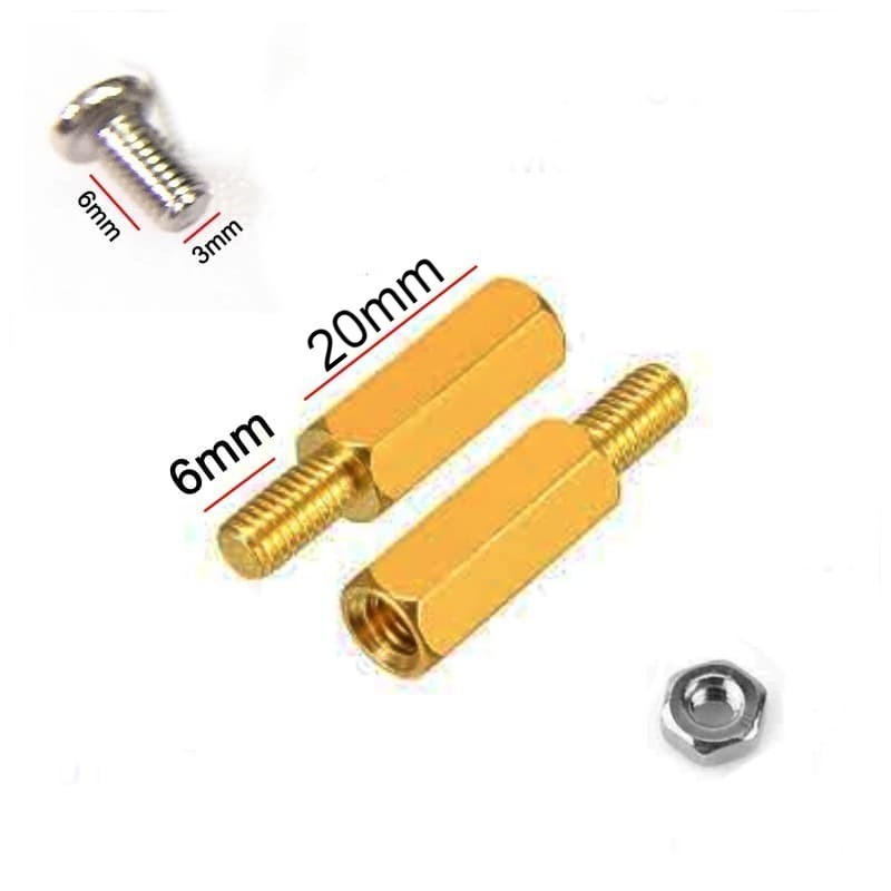 Spacer PCB kuningan 20 mm 20mm 2 cm 2cm Standoff Hexagonal pcb