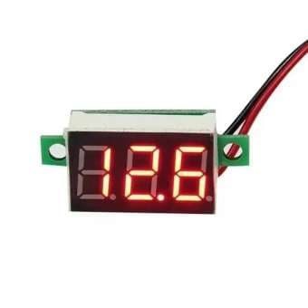 Voltmeter Digital 4.5-30V DC Dua Kabel 0.36 " Warna Merah