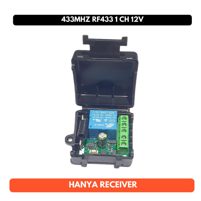 Receiver RF433 RF 433 433MHZ 12V 12 Volt Wireless Relay Switch 1CH Saklar