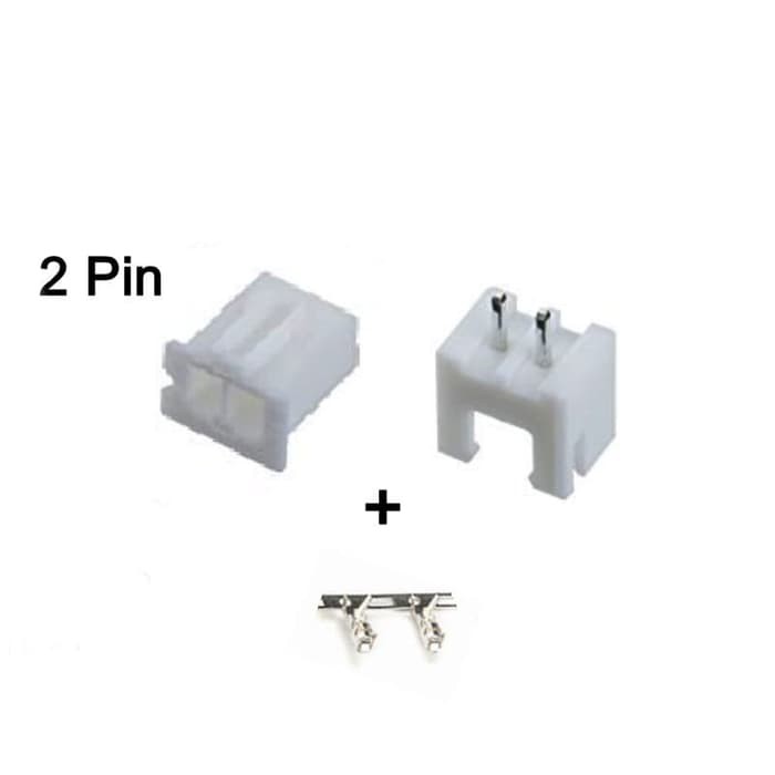 2P Connector Set XH2.54 Male Female 2Pin PCB kaki Lurus