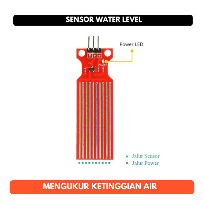 Sensor Water Level Ketinggian Permukaan Air Curah Hujan Volume Sensor Arduino