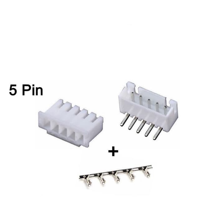 5P Connector Set XH2.54 Male Female 5Pin PCB kaki Siku L Bengkok